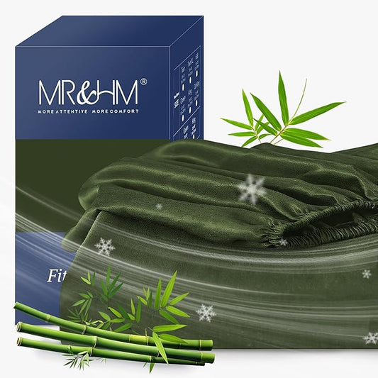 MR&HM Twin XL Fitted Sheet Only, Ultra-Soft Rayon Derived from Bamboo & by MRHM