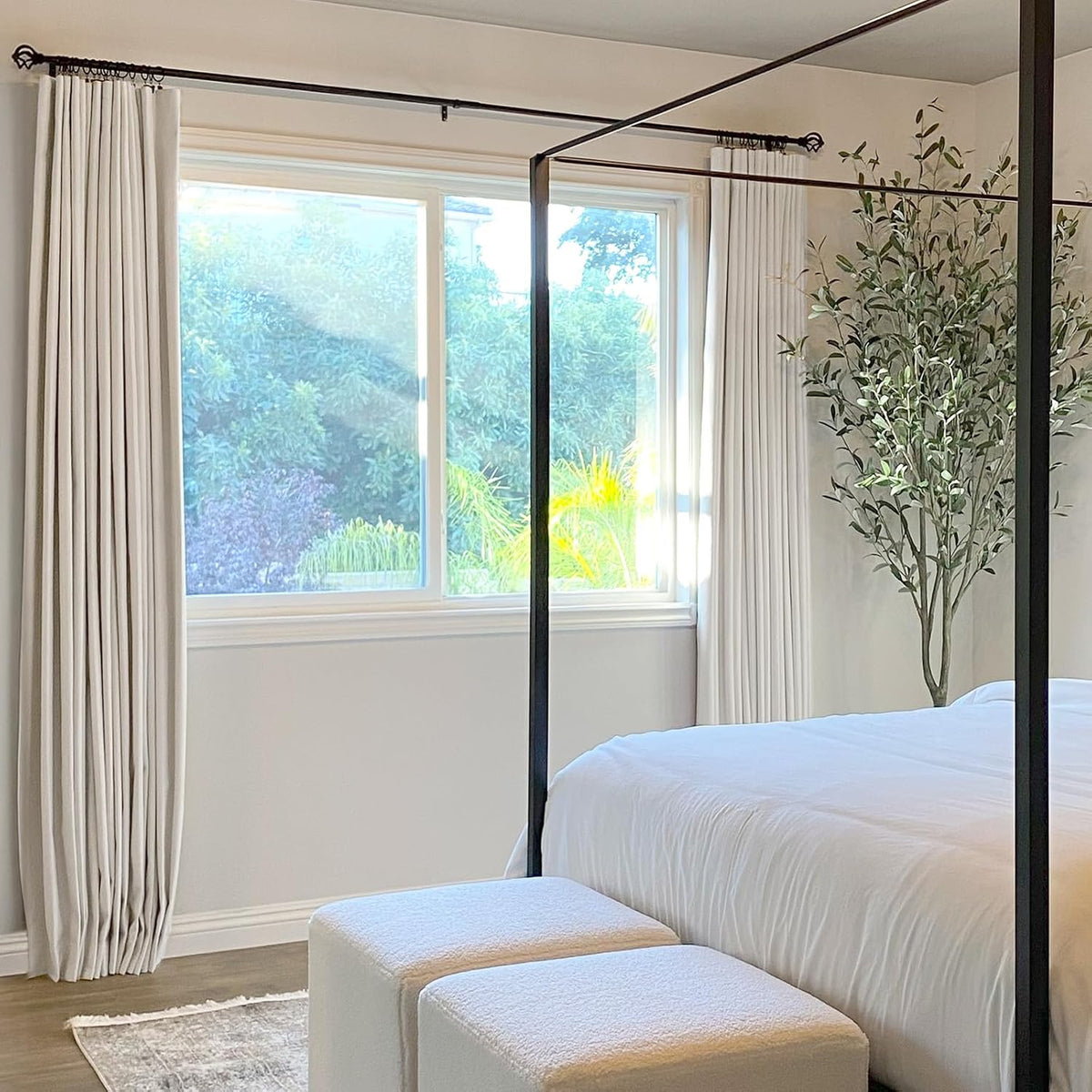 inovaday 100% blackout curtains for bedroom black out, side view