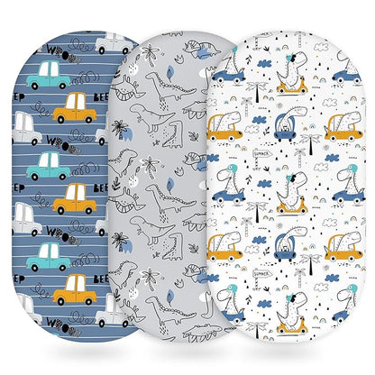 Baby Bassinet Sheets Girl Boy, Fitted Bassinet Sheet Set 3 Pack Bassinet by Unnivoll