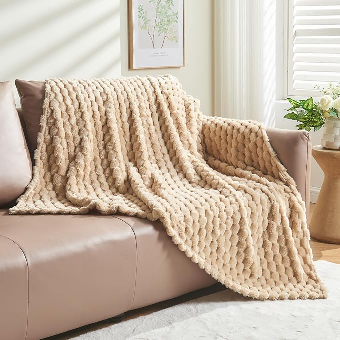 NEWCOSPLAY Super Soft Twin Blanket Brown Premium Silky Flannel Fleece 3D Clouds - Image 8