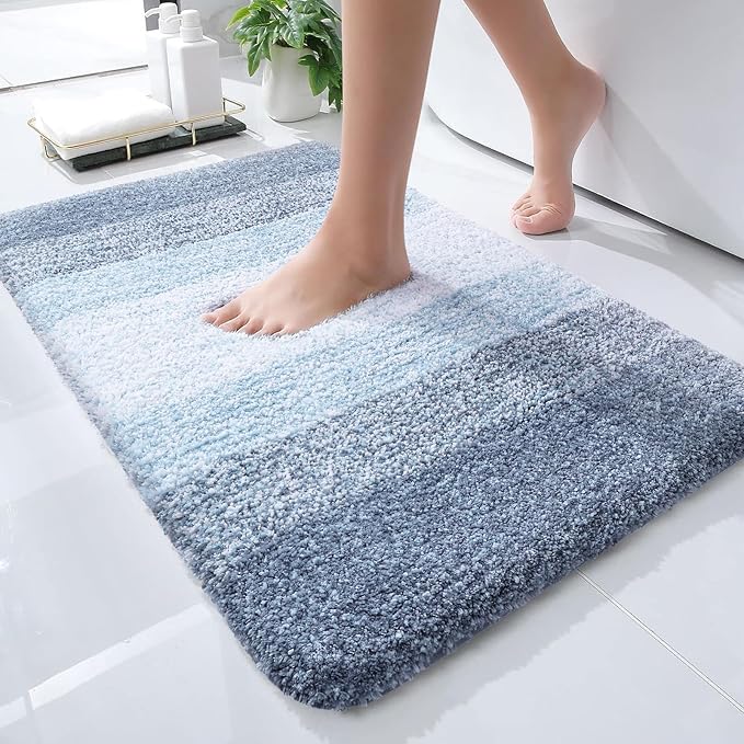 OLANLY Bathroom Rug Mat 24x16, Extra Soft and Absorbent Polyester Bath Rugs by OLANLY