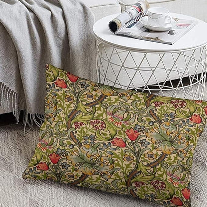 Golden Floral Flower William Morris Throw Pillow Covers 12x20 Inch Aesthetic - Image 5