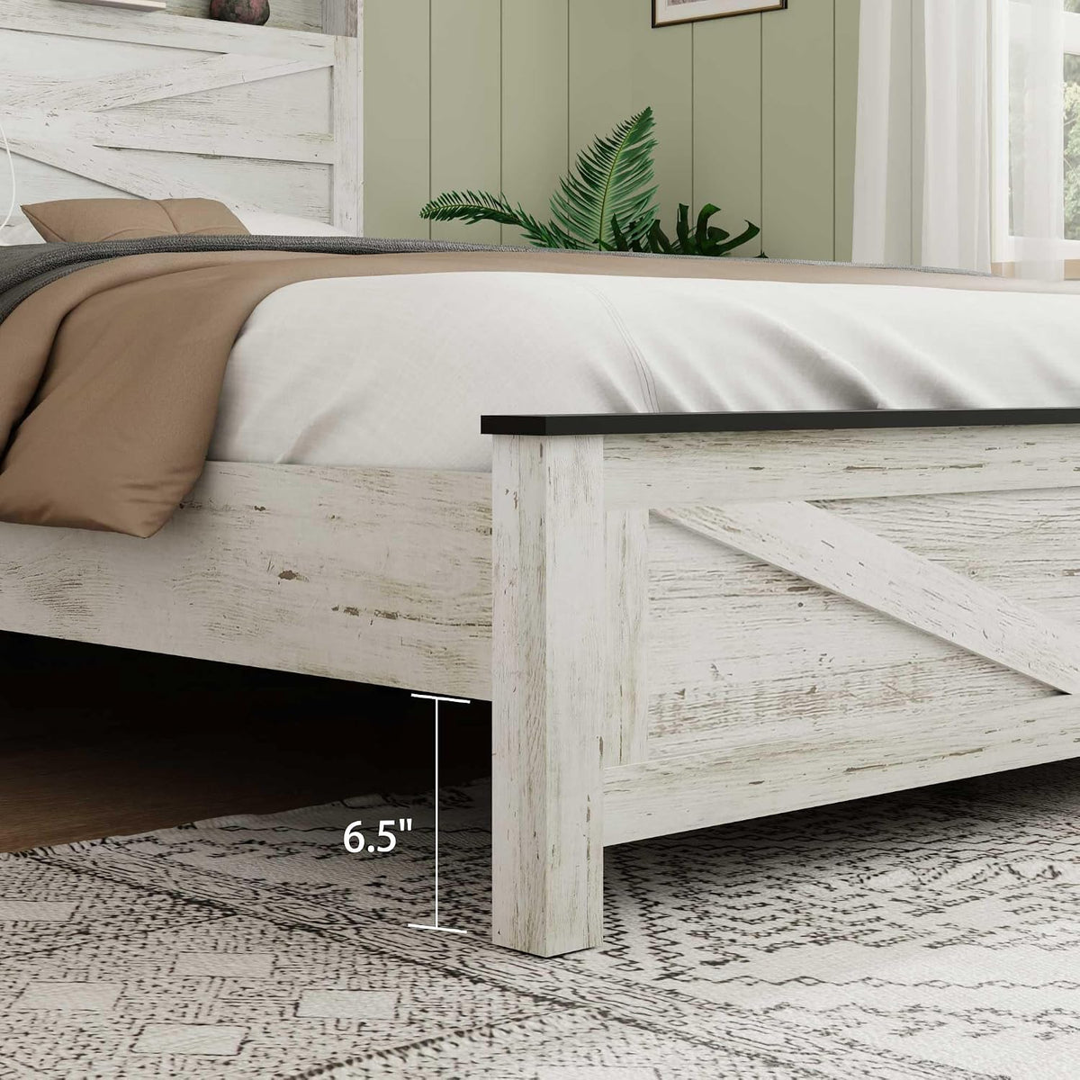 ball & cast wood king size bed frame showing dimensions