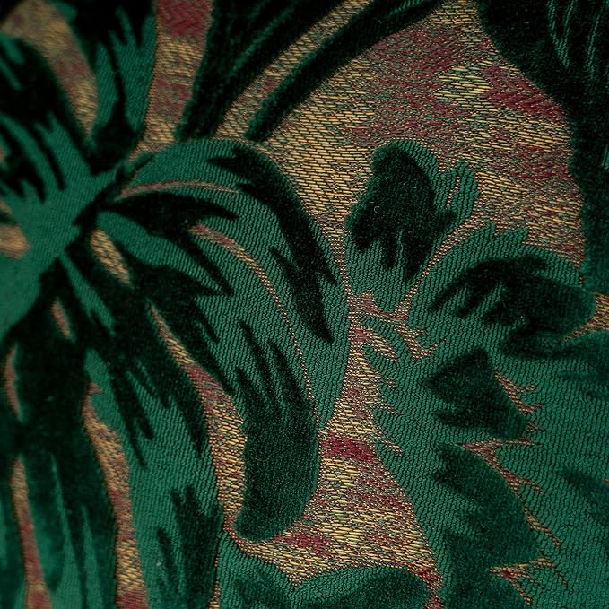 Alerfa 20 x 20 Inch Green Teal Square Maple Leaf Pillow Embroidery Cut Velvet - Image 4