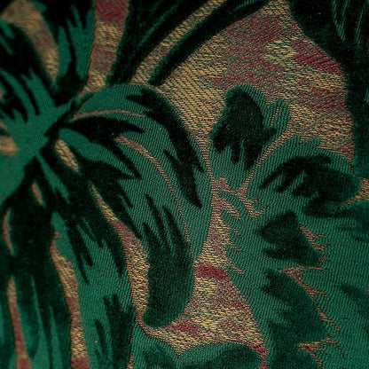 Alerfa 20 x 20 Inch Green Teal Square Maple Leaf Pillow Embroidery Cut Velvet - Image 4