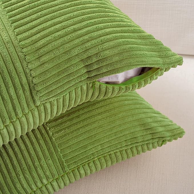 Fancy Homi Set of 2 Lime Green Decorative Throw Pillow Covers 18x18 Inch - Image 4