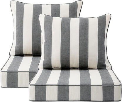 Outdoor Patio Chair Cushions Set, Water-Repellent, Fade Resistant, Deep Seat by Unimatta