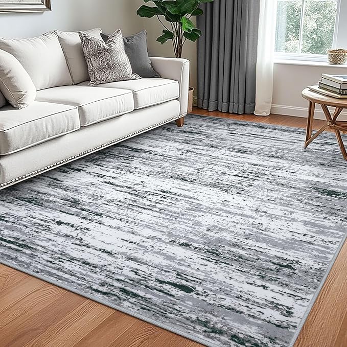 Modern Abstract 5x7 Machine Washable Area Rug Non-Slip Soft Bedroom Living Romm by lansny