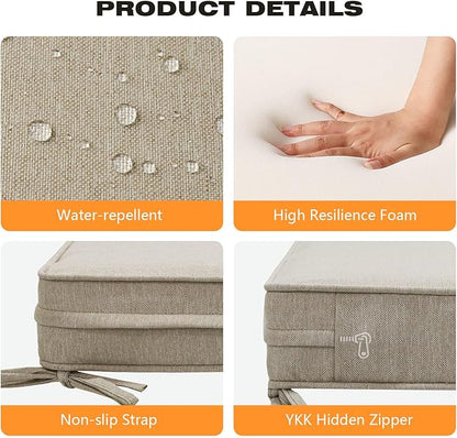 Square Corner Seat Cushions, Indoor Outdoor Water Repellent Universal Chair Pads - Image 4