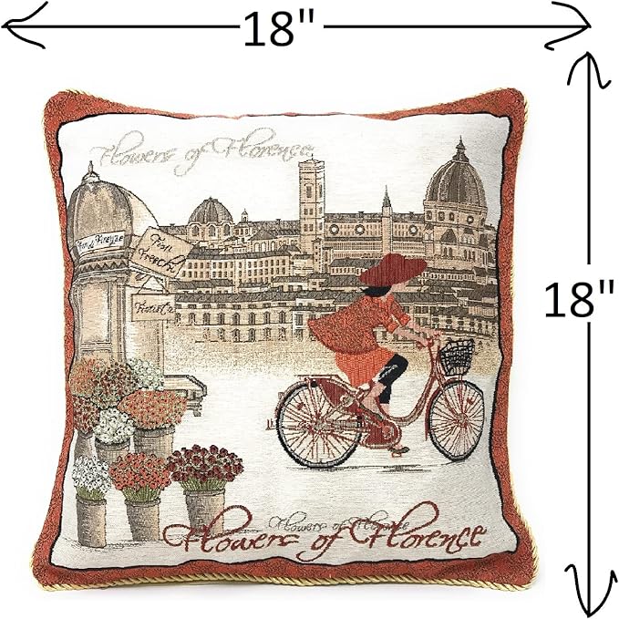 Tache Orange Burgundy Tapestry Throw Pillow Cover - Image 5