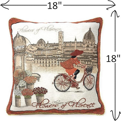 Tache Orange Burgundy Tapestry Throw Pillow Cover - Image 5