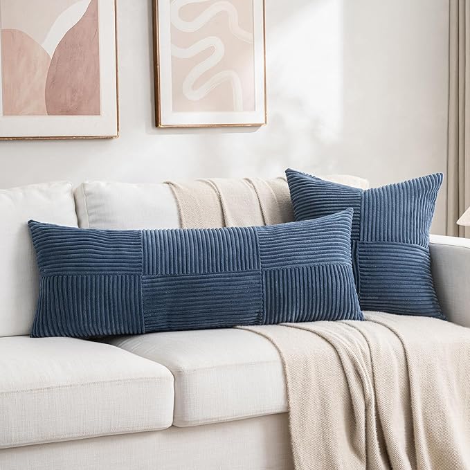 Fancy Homi 2 Packs Dusty Blue Decorative Throw Pillow Covers 16x16 Inch - Image 5