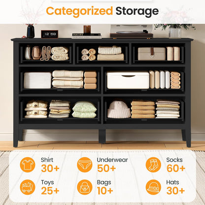 royalcraft 7 drawer dresser for bedroom, 53" wide on a desk or shelf