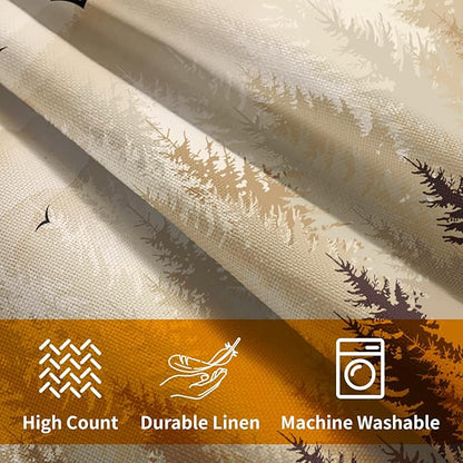 Fall Misty Forest Throw Pillow Covers 16x16 Inch Set of 2 Brown Mountain - Image 4