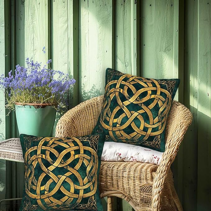 Celtic Knot Throw Pillow Cover 18x18 Set of 2, Cushion Case - Image 4