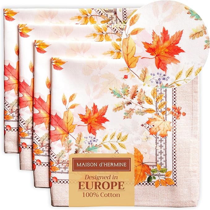 Maison d' Hermine Cloth Napkins Set of 4 100% Cotton by MaisondHermine