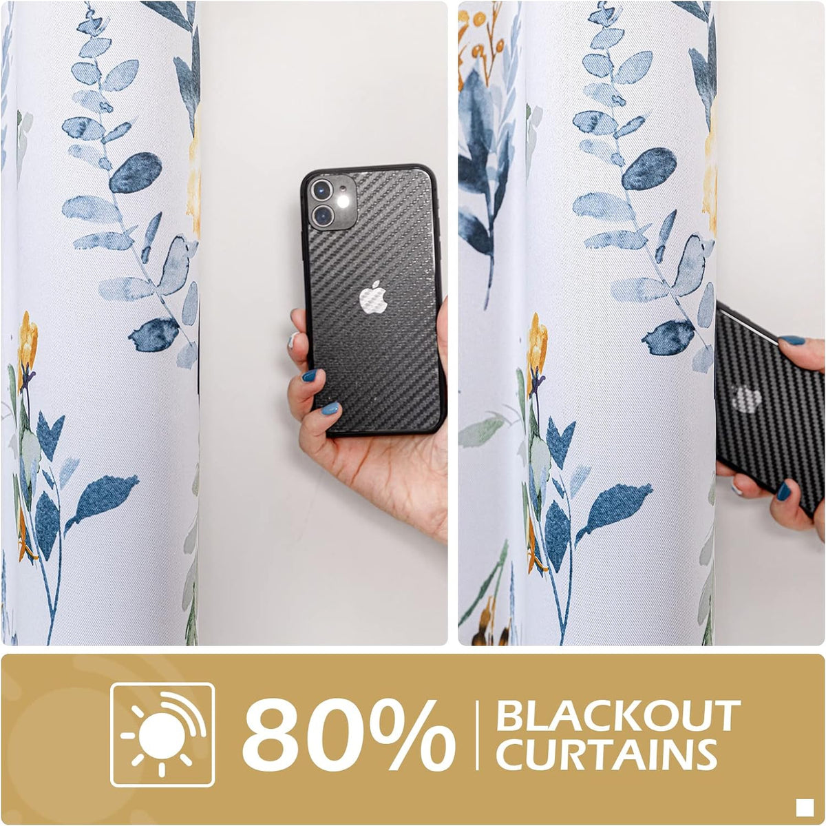 mysky home floral blackout curtains 63 inch length, package contents