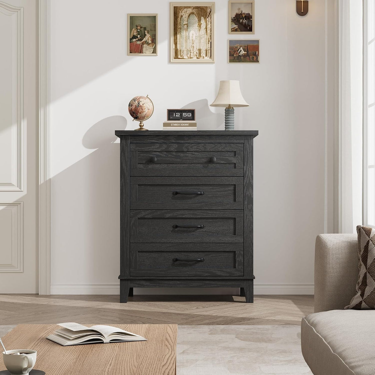 garveehome 4 dresser for bedroom, 34.8" tall vertical, close-up detail