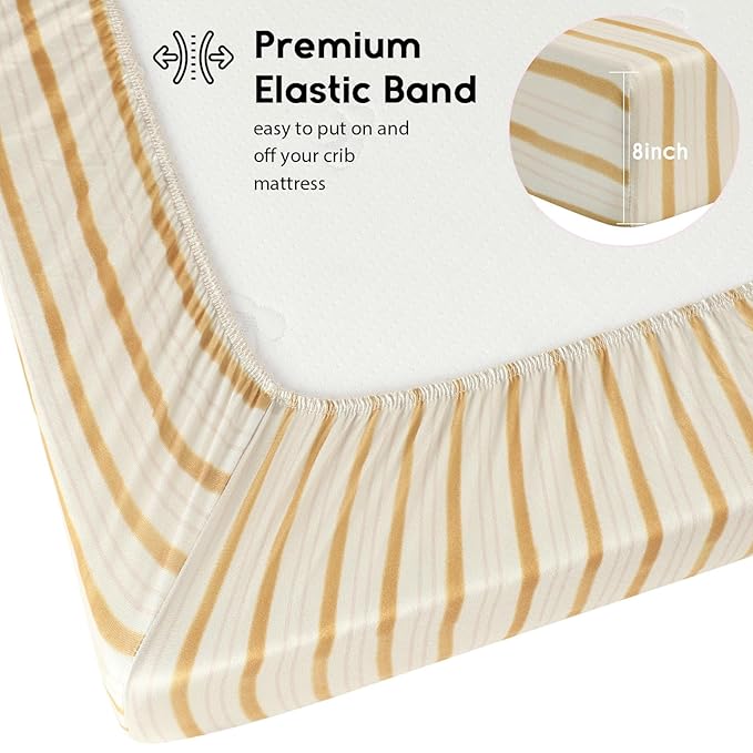 Yoofoss Baby Crib Sheets for Boys Girls, Fitted Crib Sheet 2 Pack for Standard - Image 3