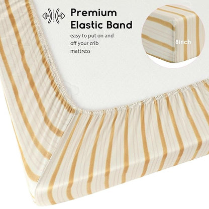 Yoofoss Baby Crib Sheets for Boys Girls, Fitted Crib Sheet 2 Pack for Standard - Image 3