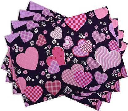 Pink Love Hearts Valentine's Day Placemats Set of 4 Seasonal Valentines - Image 2