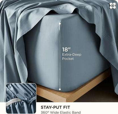 Bedsure Cooling Sheets, Rayon Derived from Bamboo & Cotton Blend, GentleSoft - Image 5