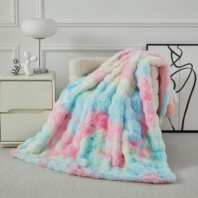 Faux Fur Throw Blanket for Couch Cozy Fuzzy Soft Plush Thick Fluffy Fleece - Image 6