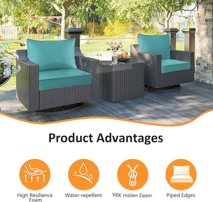 Outdoor Patio Chair Cushions Set, Water-Repellent, Fade Resistant, Deep Seat - Image 2