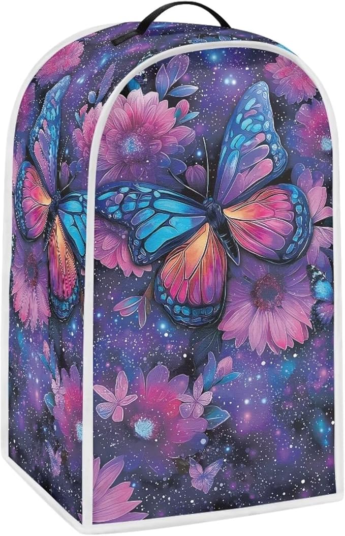 Talayituse Butterfly Galaxy Flower Print Blender Dust Cover, Fingerprint - Image 4