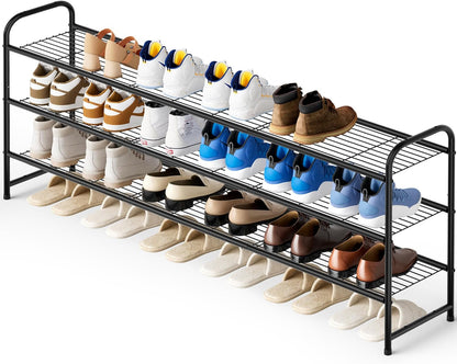 keetdy 3-tier long shoe rack for closet metal, main product view