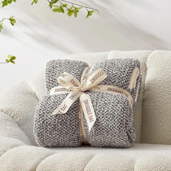 Snuggle Sac Oversized Grey Blanket Twin XL 66X90 - Image 6