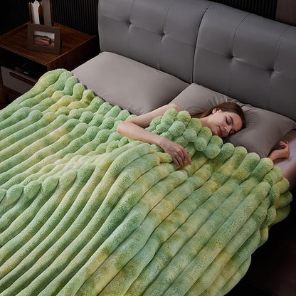 Fluffy Faux Fur Throw Blanket Queen Size, Thick 1000GSM Soft Cozy Throw Blankets - Image 5