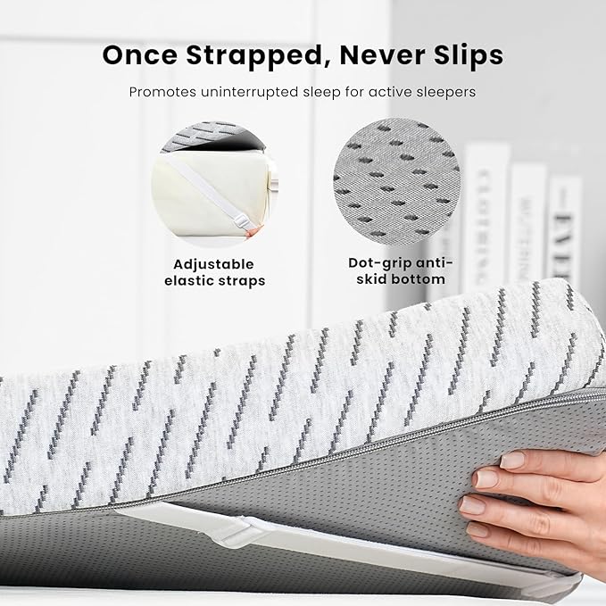 Bamboo Mattress Topper Full Size 3 Inch, Cooling Gel & Bamboo Charcoal Memory - Image 8