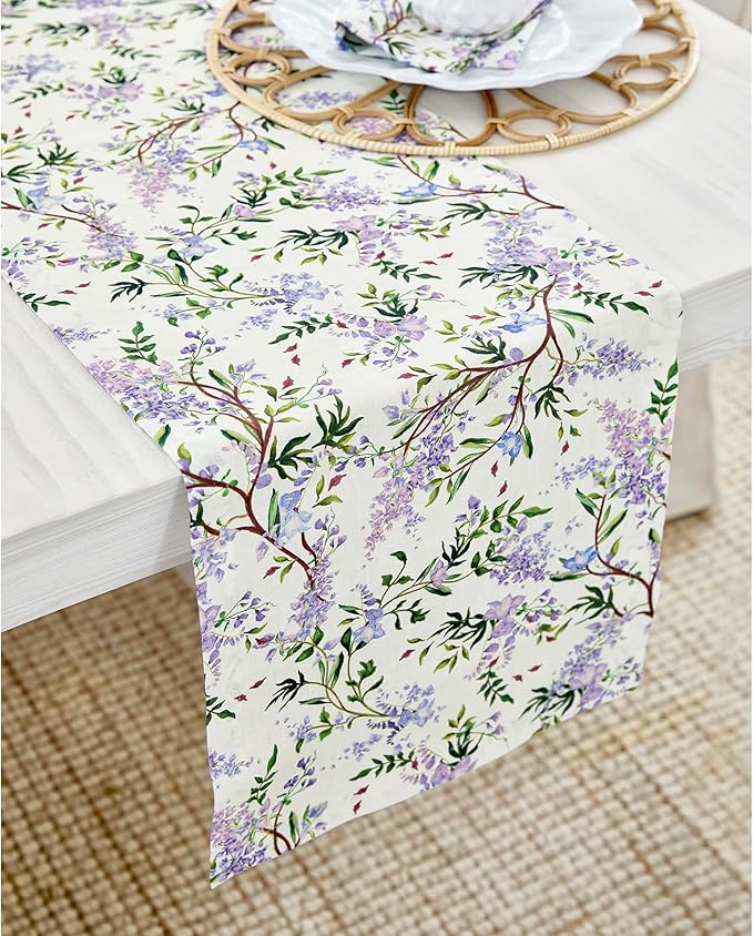 Solino Home Lilacs Floral Print Table Runner 48 inch - Image 2