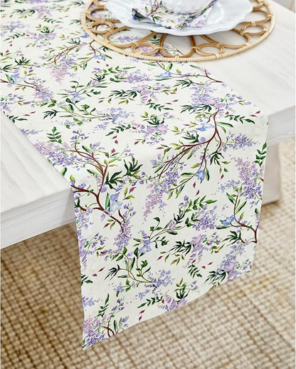 Solino Home Lilacs Floral Print Table Runner 90 Inches Long - Image 2