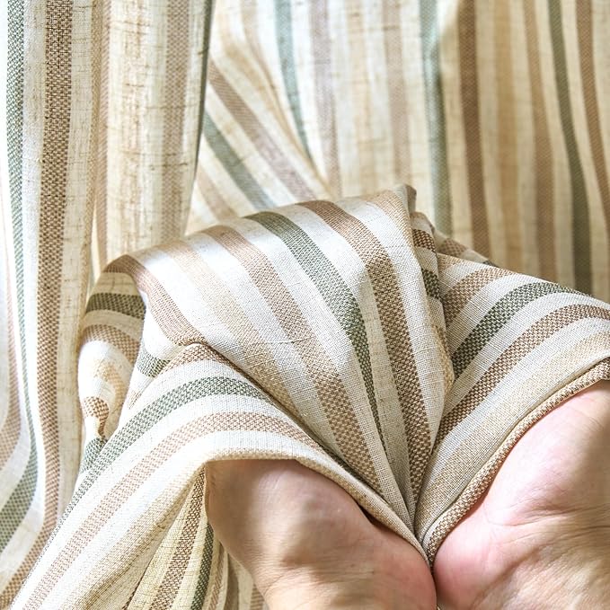jinchan Colorful Striped Linen Kitchen Curtains 24 Inch Christmas Decorations - Image 9
