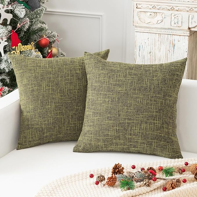 Kevin Textile Burlap Decoration Supersoft Linen Cushion Covers Square Throw by KevinTextile