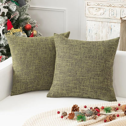 Kevin Textile Burlap Decoration Supersoft Linen Cushion Covers Square Throw by KevinTextile