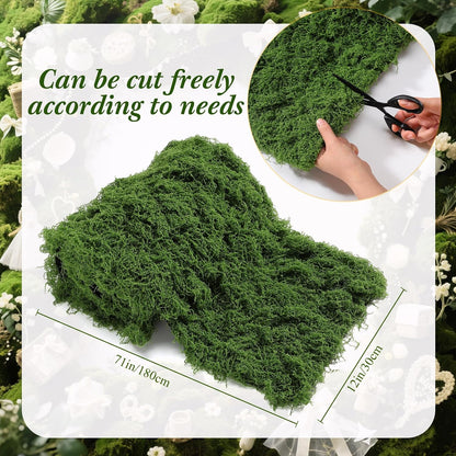 2 Artificial Moss Table Runner Halloween Enchanted Party Decor, Green