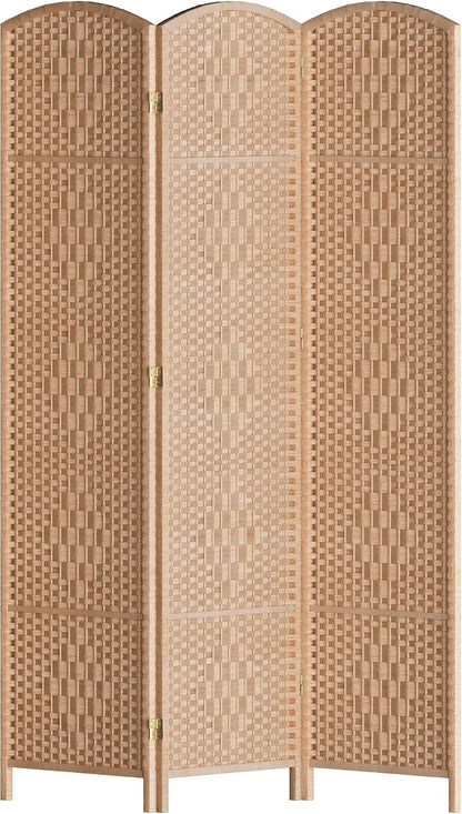 teakmama room divider,folding privacy screen,3 panel wall divider,natural, close-up detail