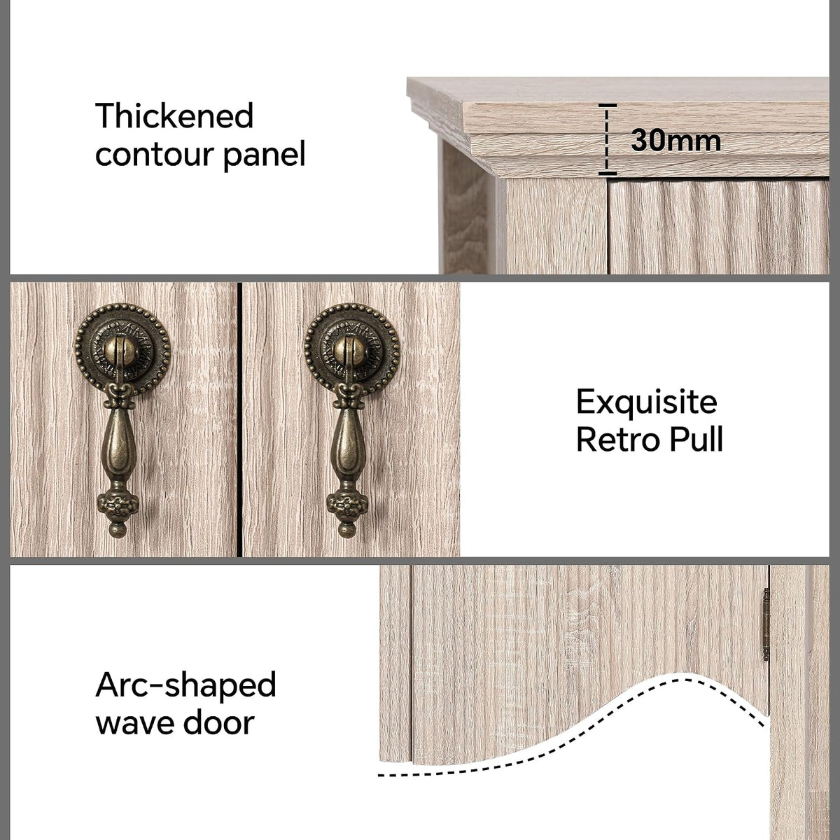 5-drawer 47" tall fluted dresser, vertical chest of showing dimensions