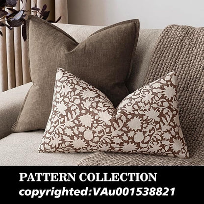 Foindtower Set of 2 Decorative Neutral Floral Lumbar Throw Pillow Covers Accent - Image 4