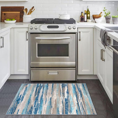 Small Abstract Area Rug, Entryway Rug Washable Door Mat Indoor Entrance - Image 2