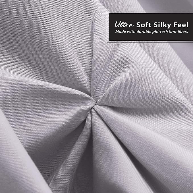Nestl Grey Lavender Bed Skirt Cal King Size, Pinch Pleat Cal King Bed Skirt - Image 5