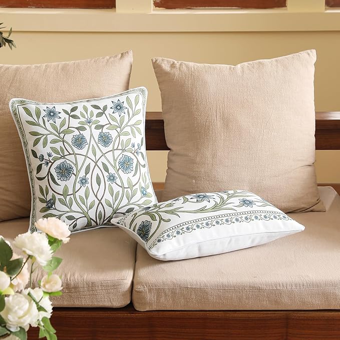 ISAENNE Design Fresh Linen Lumbar Throw Pillow Covers 12"x20", French White - Image 7
