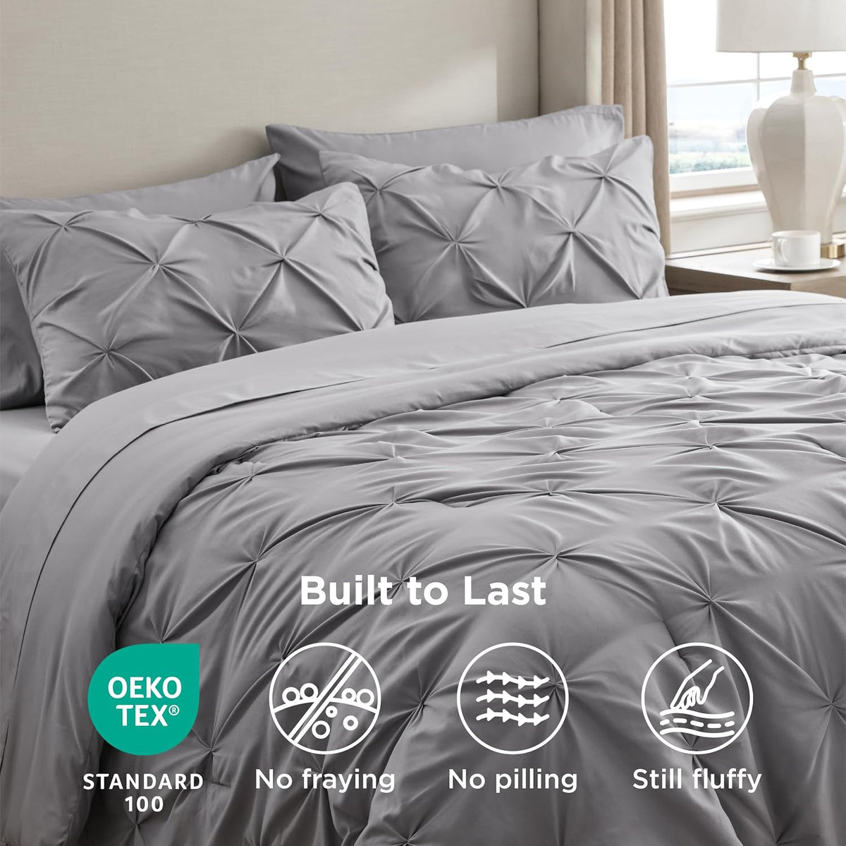 bedsure 7-piece full size comforter sets & sheets, front angle view