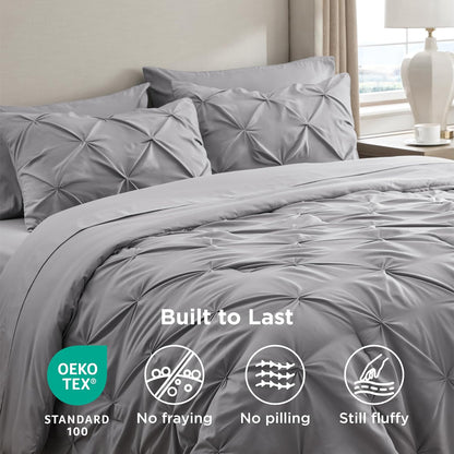 bedsure 7-piece full size comforter sets & sheets, front angle view