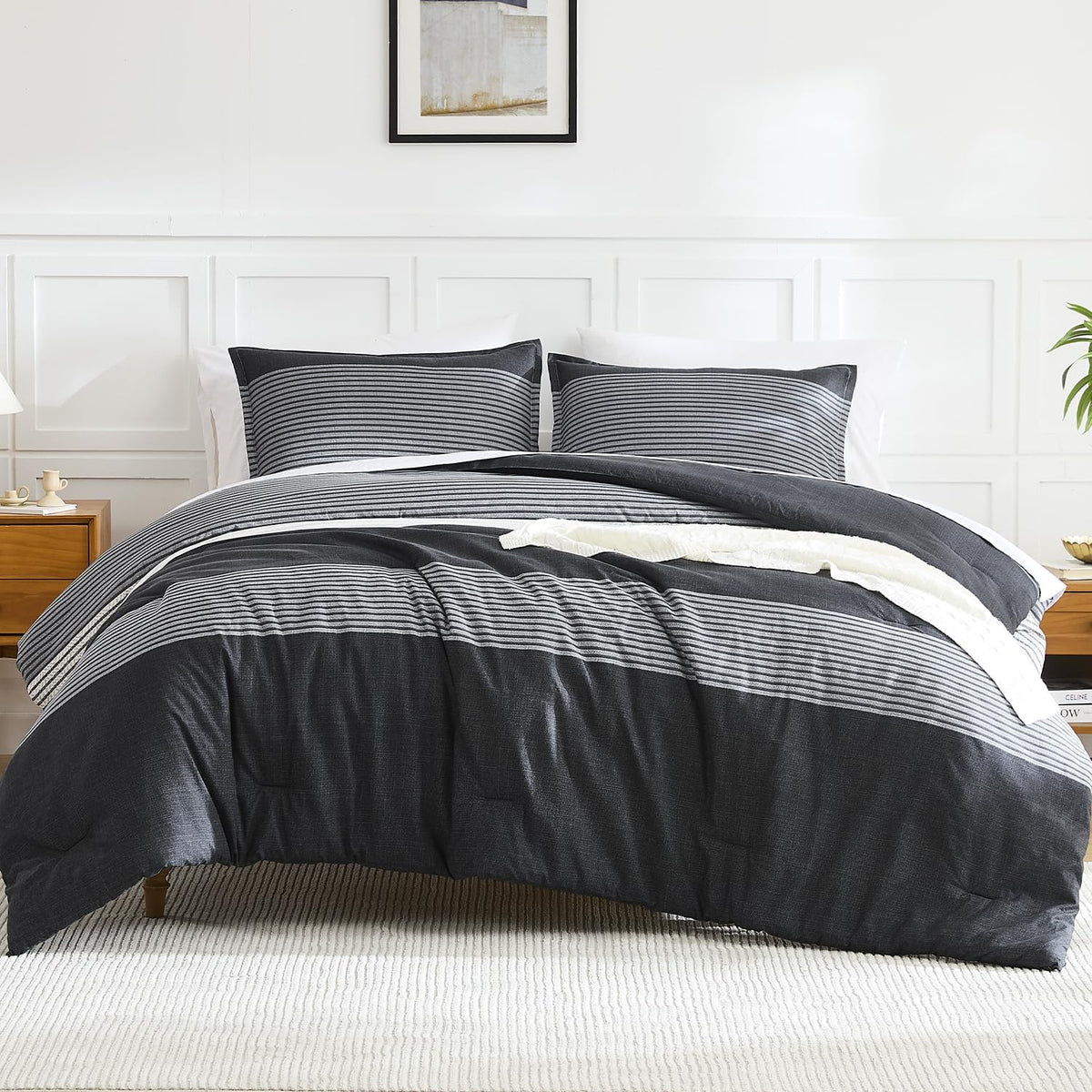 litanika full comforter set black - 3 pieces, main product view