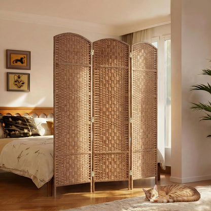 homcom room divider 3-panel, 6ft-tall folding privacy screen, front angle view
