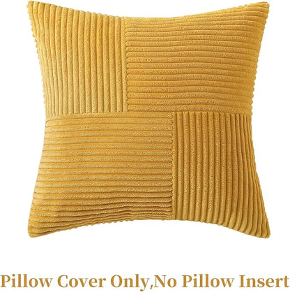 Yellow Throw Pillow Covers 18x18 inch, Farmhouse Home Decor, Boho Decorative - Image 3